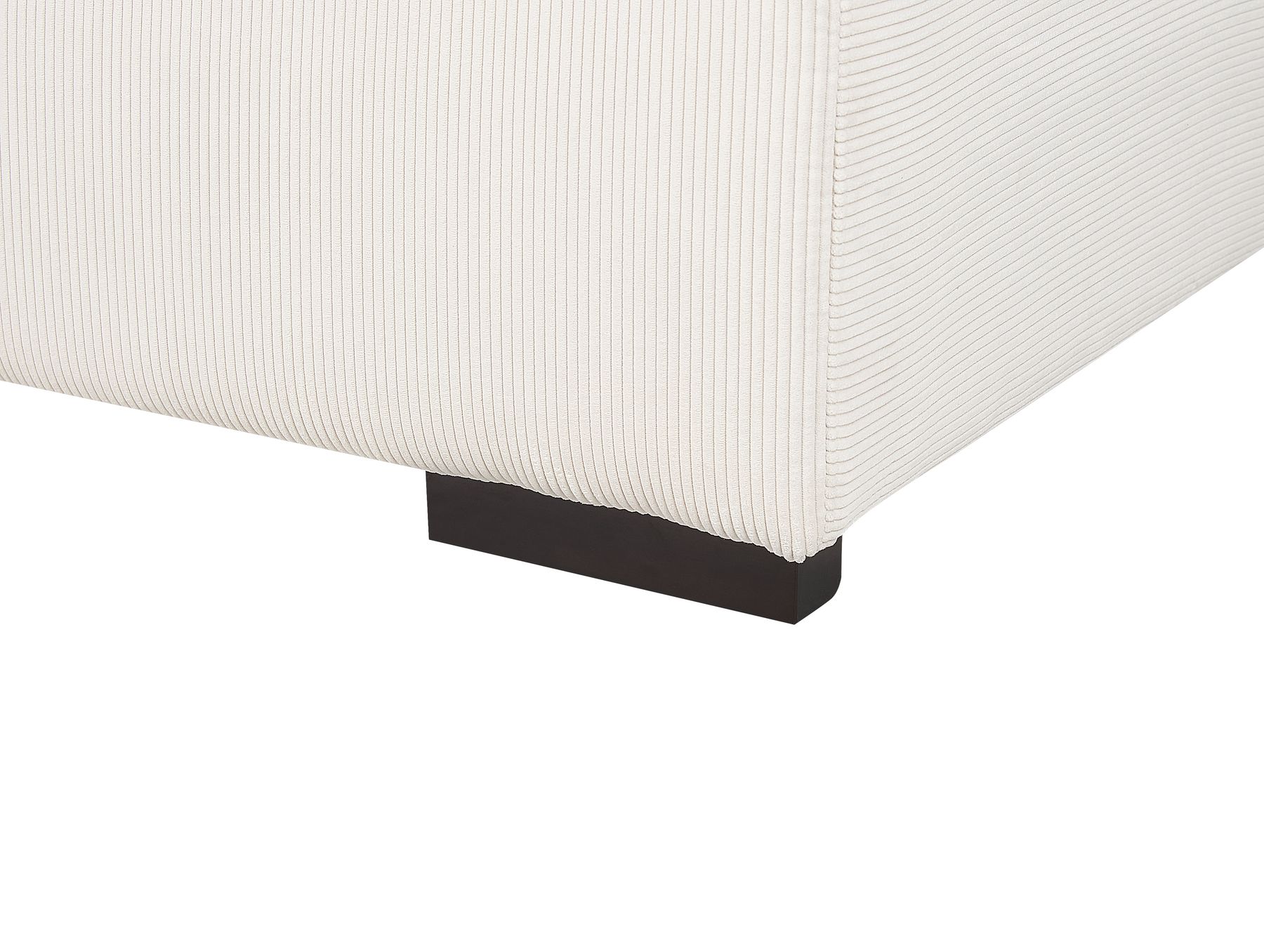 Right Hand Jumbo Cord Corner Sofa with Ottoman Off-White LUNGO