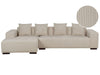 Right Hand Jumbo Cord Corner Sofa Beige LUNGO