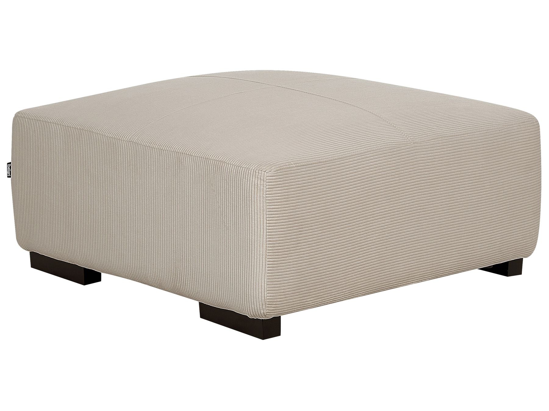 Right Hand Jumbo Cord Corner Sofa with Ottoman Beige LUNGO