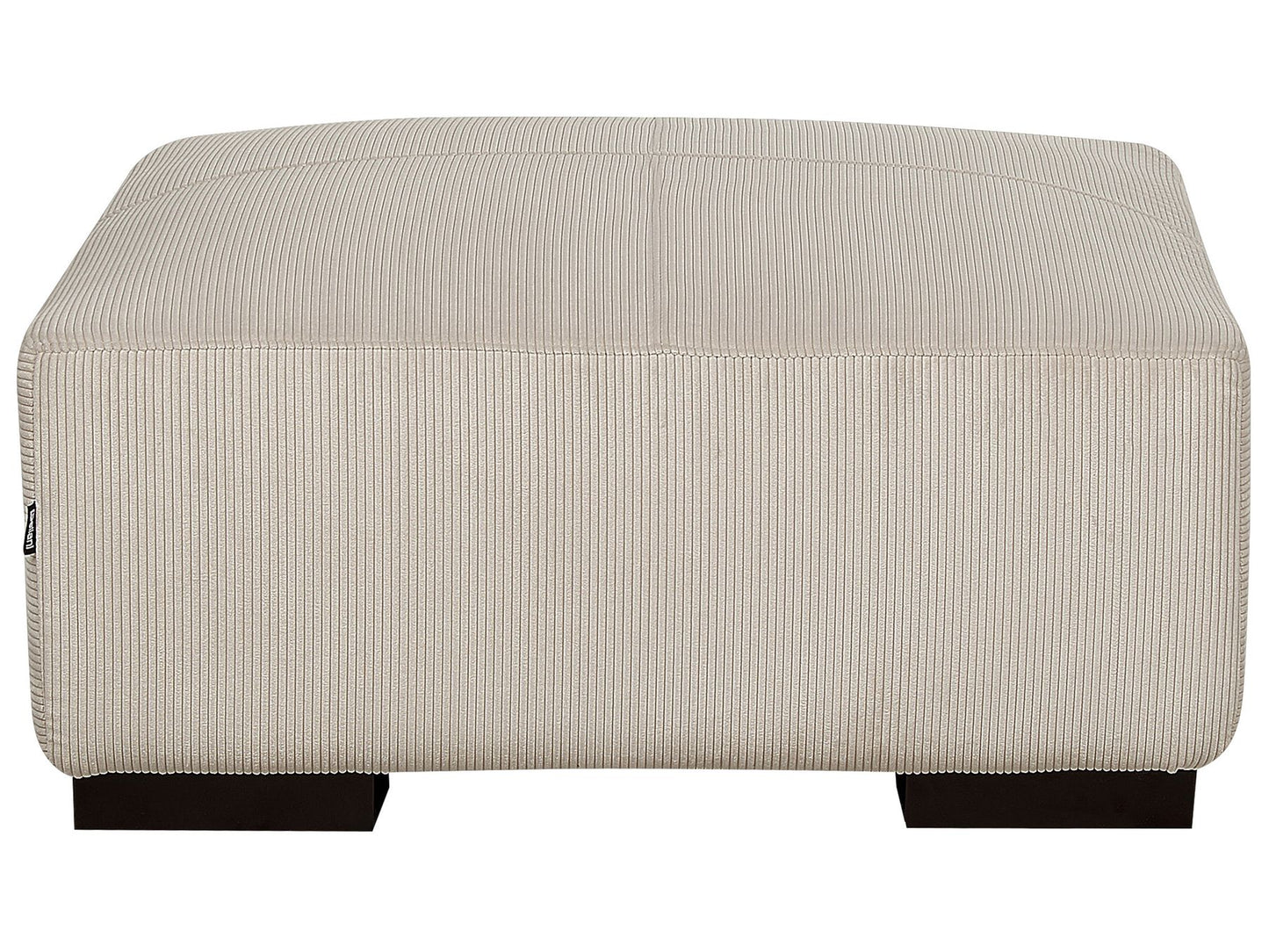 Right Hand Jumbo Cord Corner Sofa with Ottoman Beige LUNGO