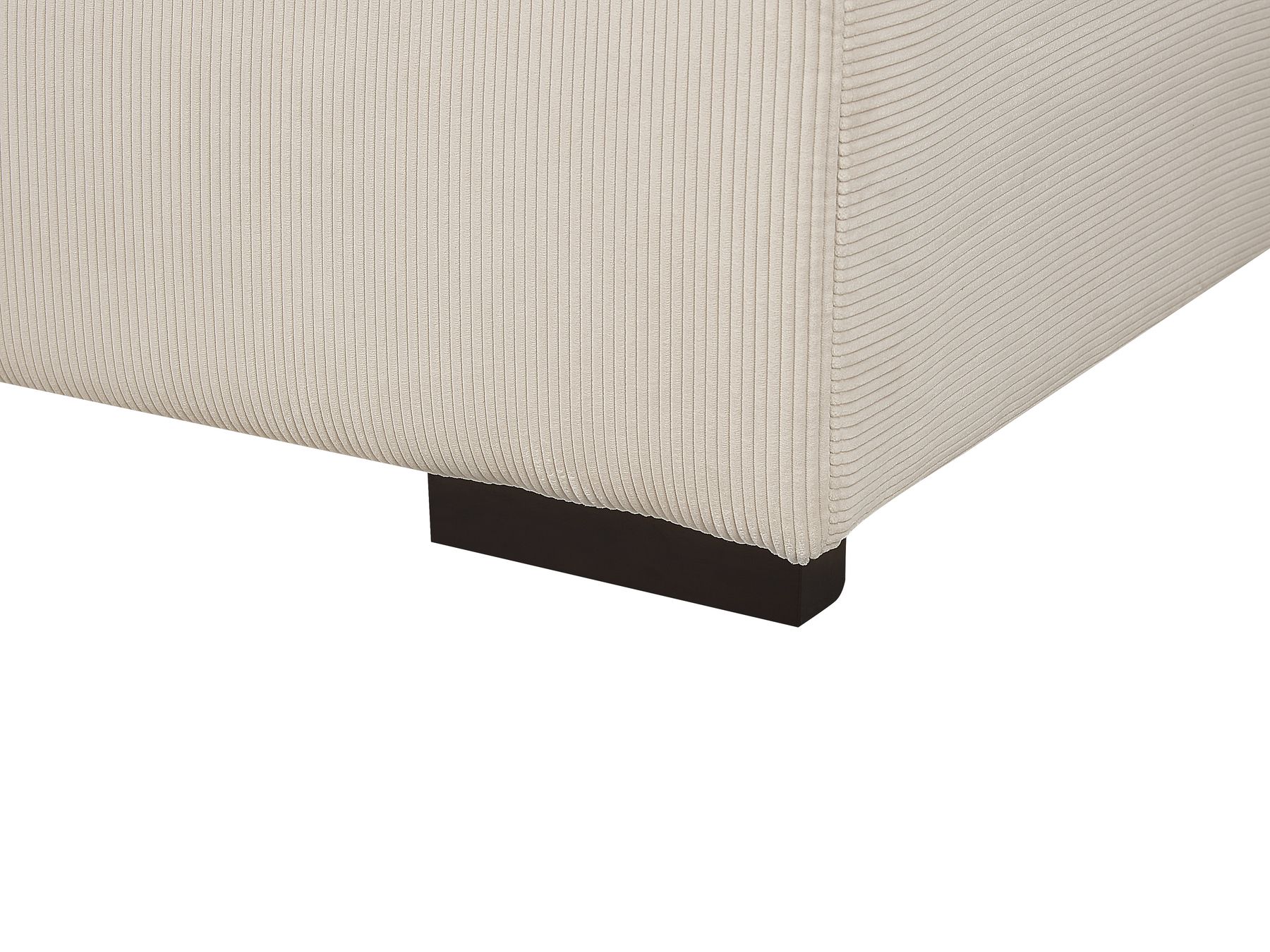 Right Hand Jumbo Cord Corner Sofa with Ottoman Beige LUNGO