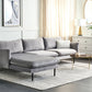 Velvet Corner Sofa Right Hand Grey VINTERBRO