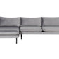 Velvet Corner Sofa Right Hand Grey VINTERBRO