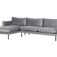 Velvet Corner Sofa Right Hand Grey VINTERBRO