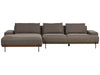 Right Hand Corner Fabric Sofa Brown MARIFERD