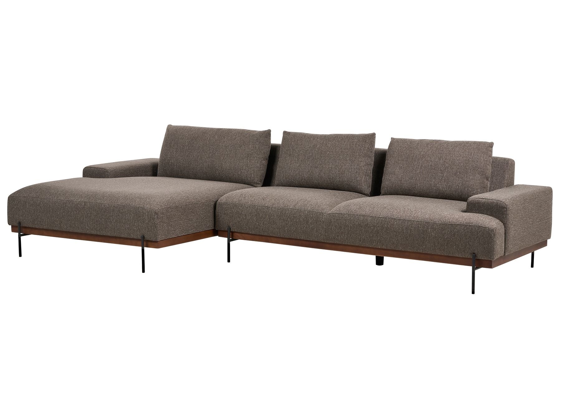 Right Hand Corner Fabric Sofa Brown MARIFERD