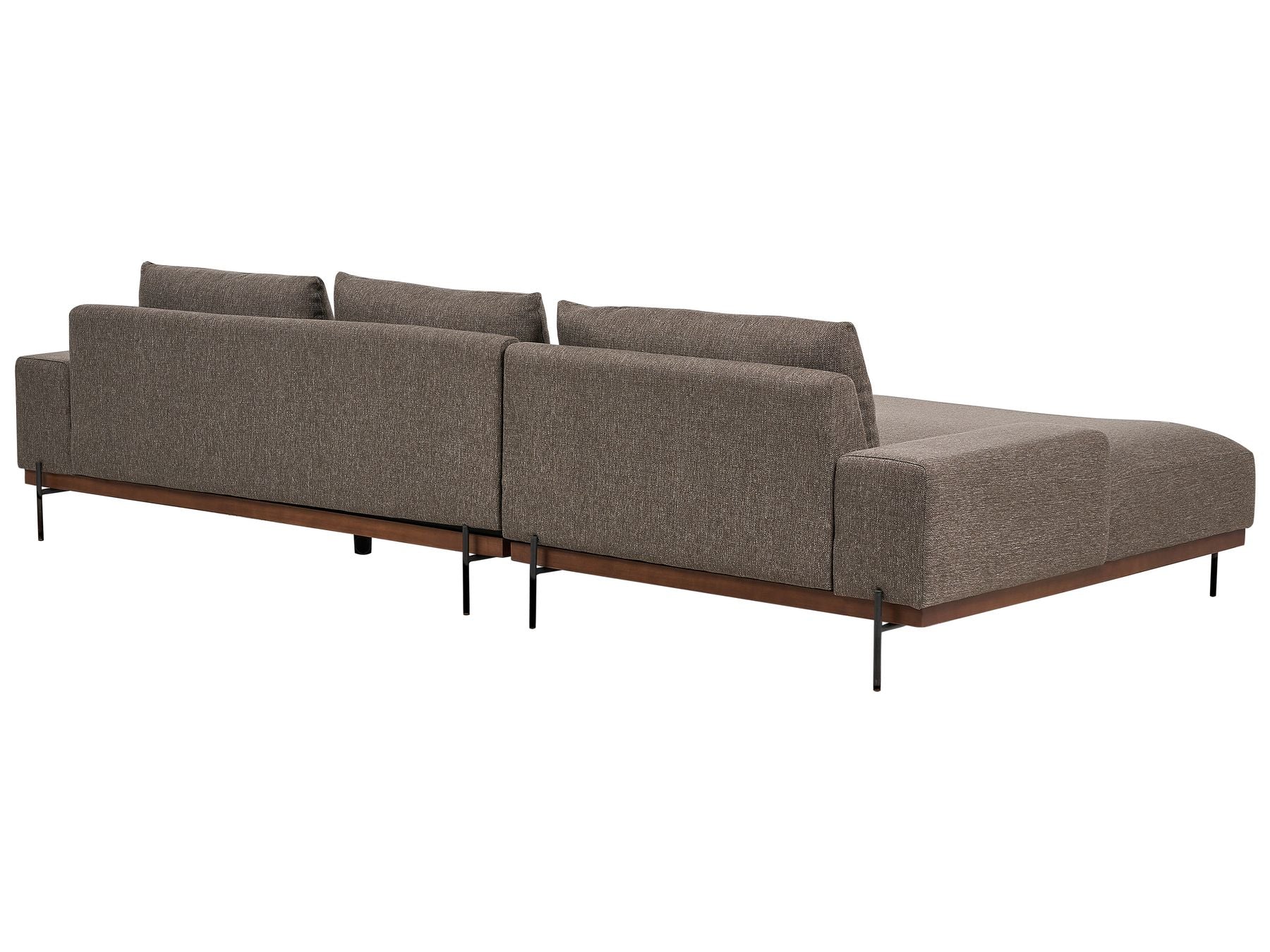 Right Hand Corner Fabric Sofa Brown MARIFERD