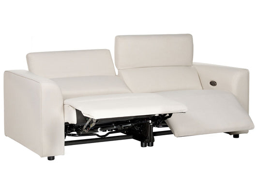 2 Seater Fabric Electric Recliner Sofa with USB Port Light Beige ULVEN