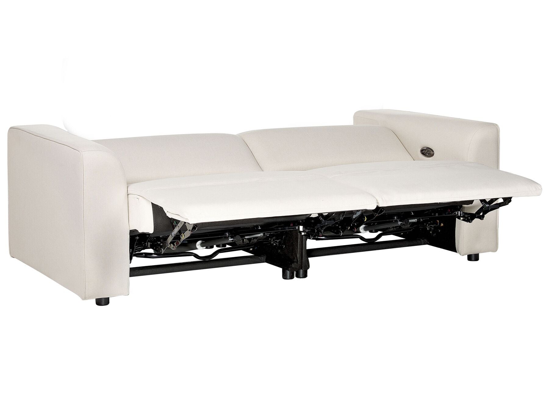2 Seater Fabric Electric Recliner Sofa with USB Port Light Beige ULVEN