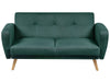 2 Seater Fabric Sofa Bed Green FLORLI