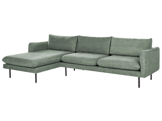 Fabric Corner Sofa Right Hand Green VINTERBRO
