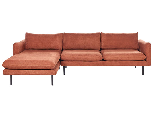 Fabric Corner Sofa Right Hand Golden Brown VINTERBRO