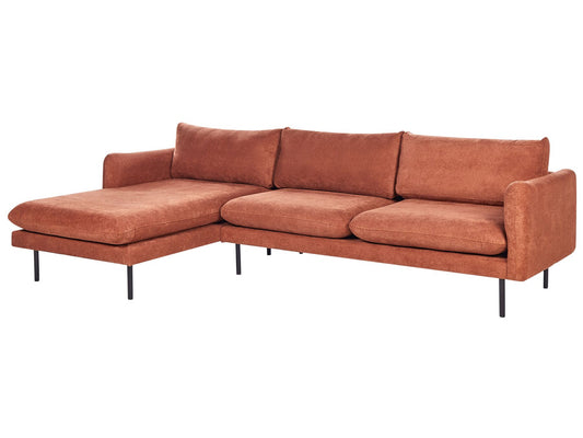 Fabric Corner Sofa Right Hand Golden Brown VINTERBRO