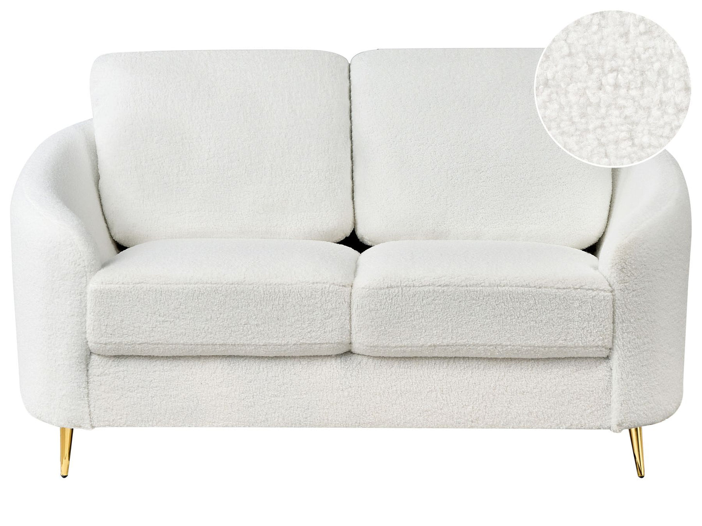 2 Seater Boucle Sofa White TROSA