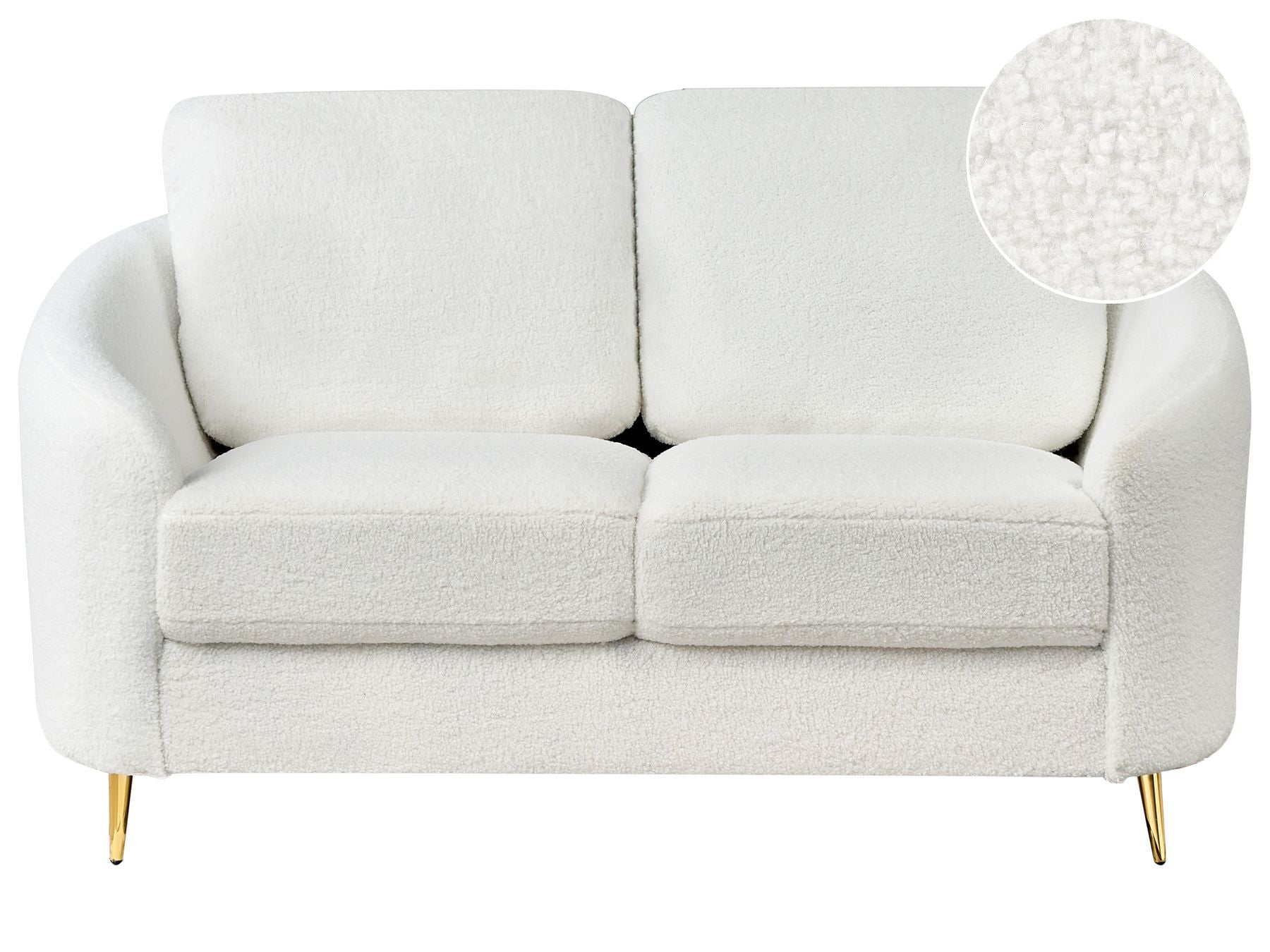 2 Seater Boucle Sofa White TROSA