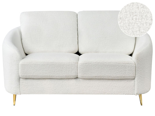2 Seater Boucle Sofa White TROSA