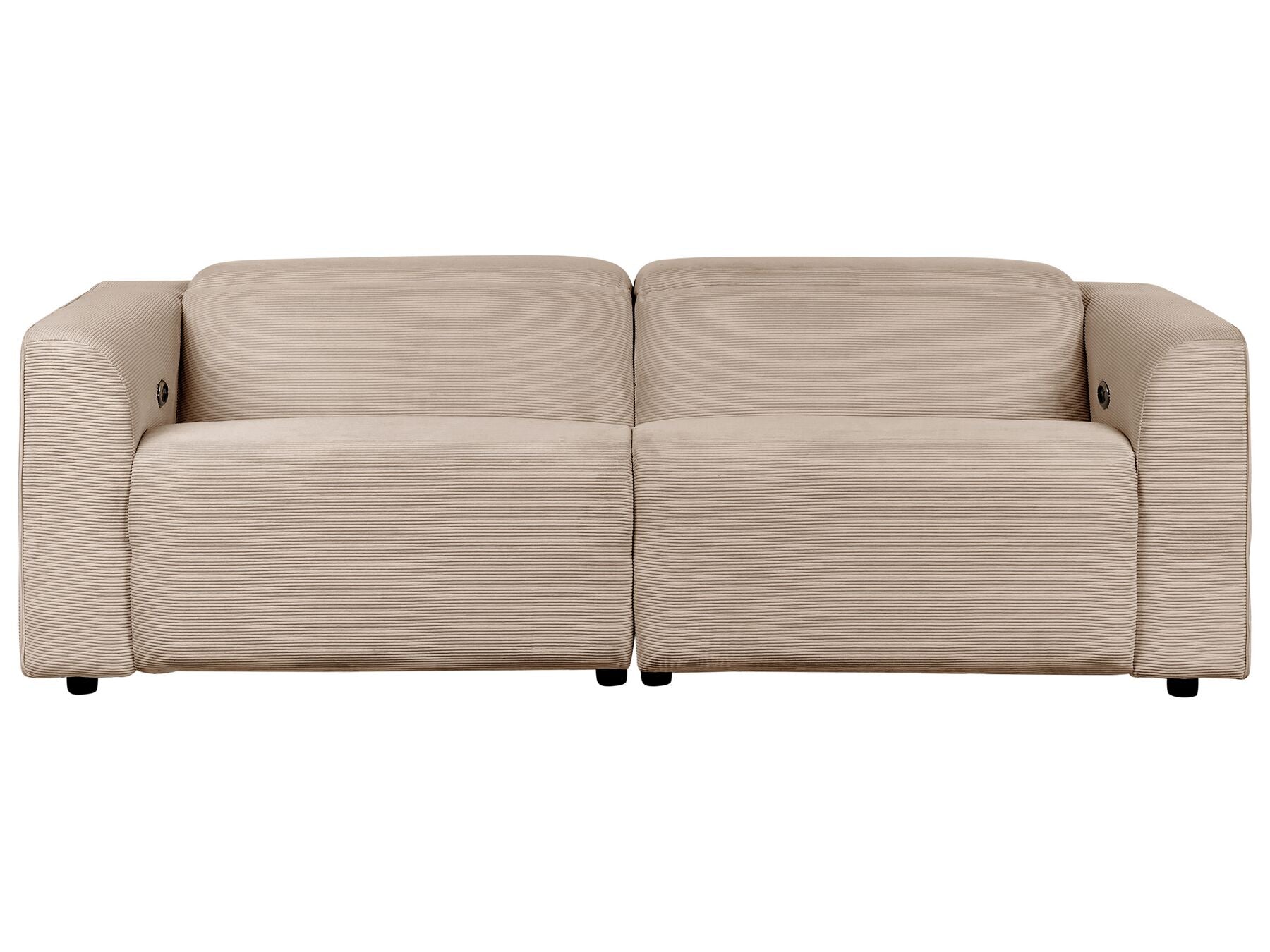 2 Seater Corduroy Electric Recliner Sofa with USB Port Sand Beige ULVEN