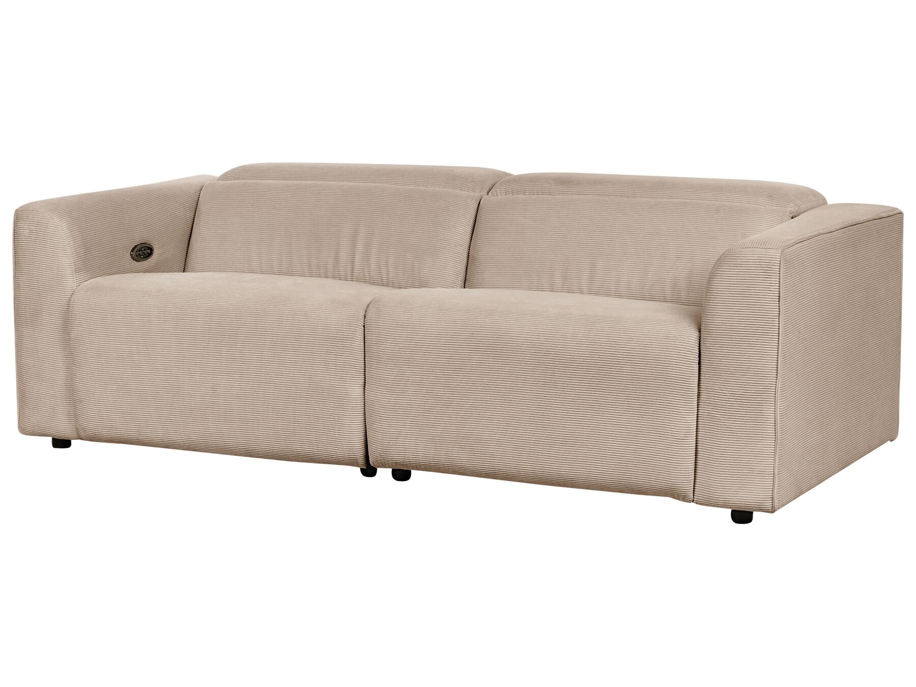 2 Seater Corduroy Electric Recliner Sofa with USB Port Sand Beige ULVEN