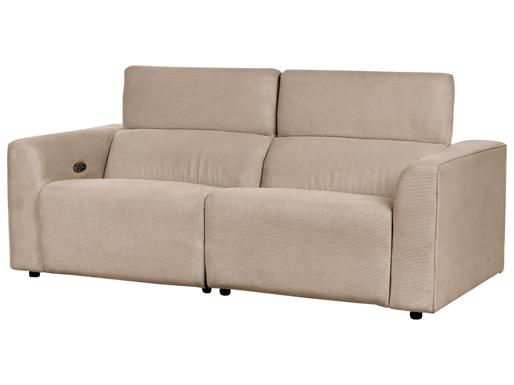 2 Seater Corduroy Electric Recliner Sofa with USB Port Sand Beige ULVEN