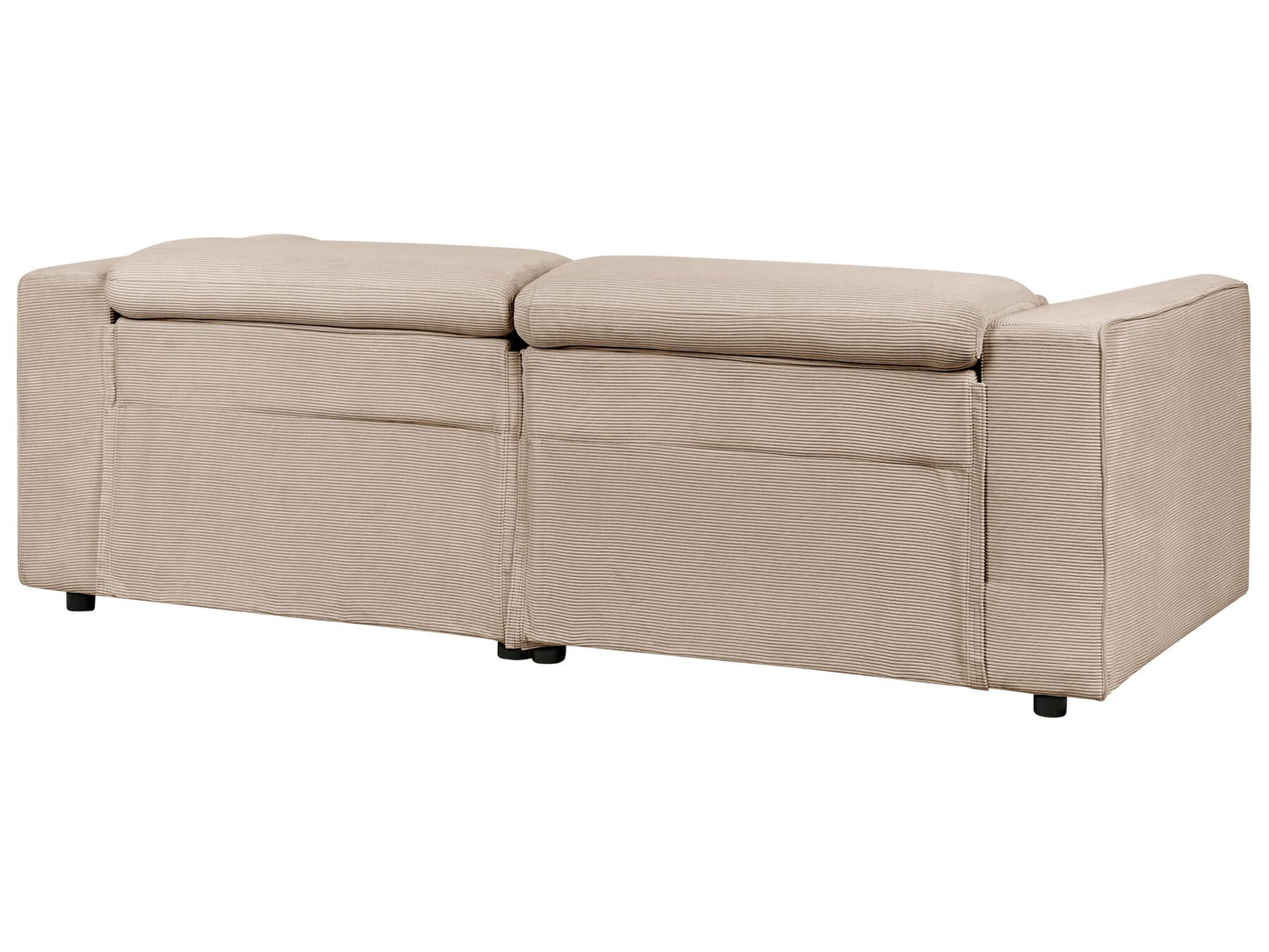 2 Seater Corduroy Electric Recliner Sofa with USB Port Sand Beige ULVEN