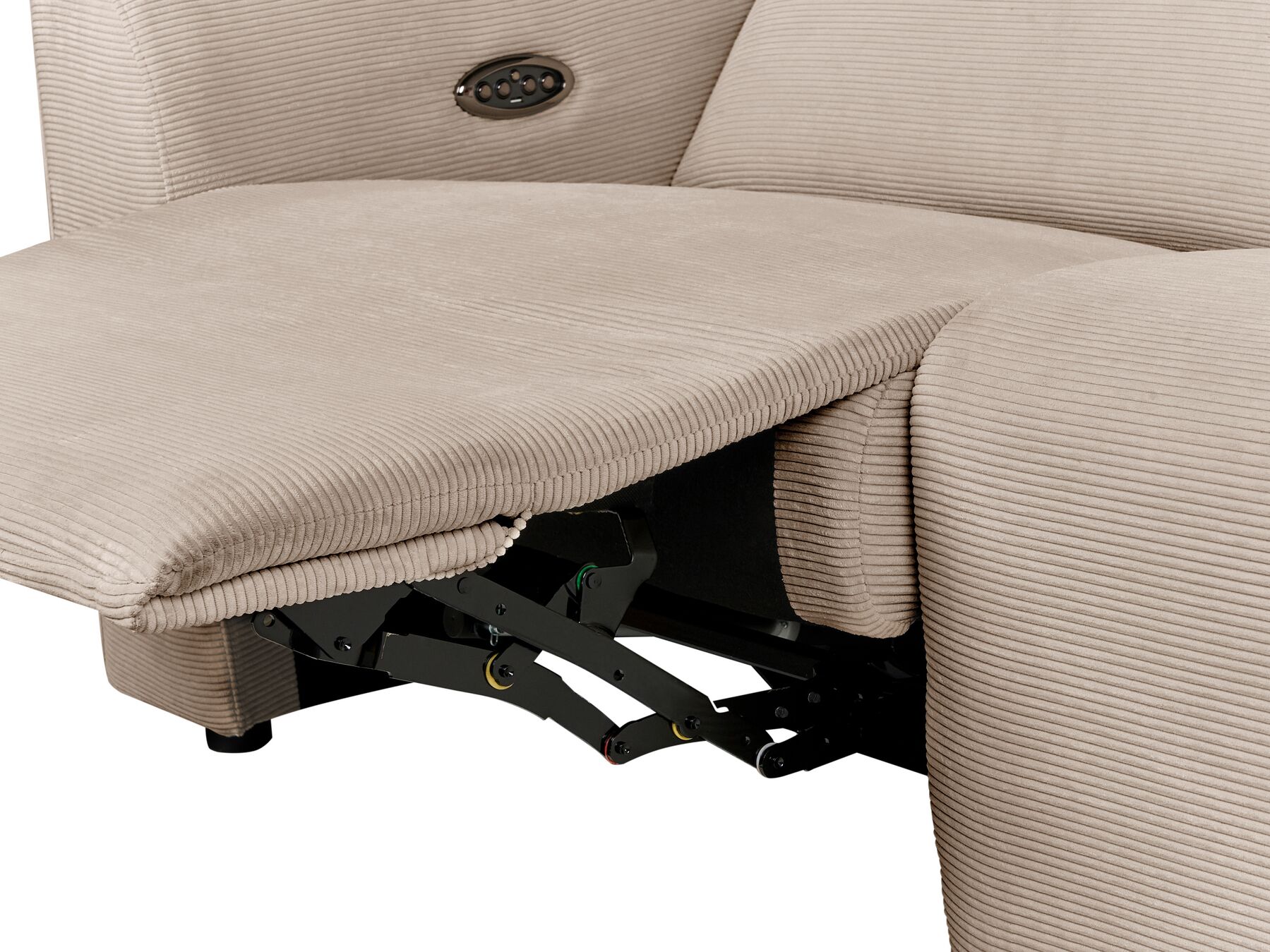 2 Seater Corduroy Electric Recliner Sofa with USB Port Sand Beige ULVEN