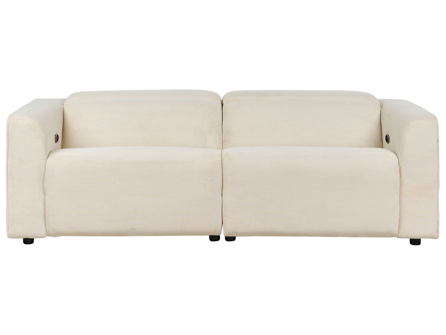 2 Seater Corduroy Electric Recliner Sofa with USB Port Beige ULVEN
