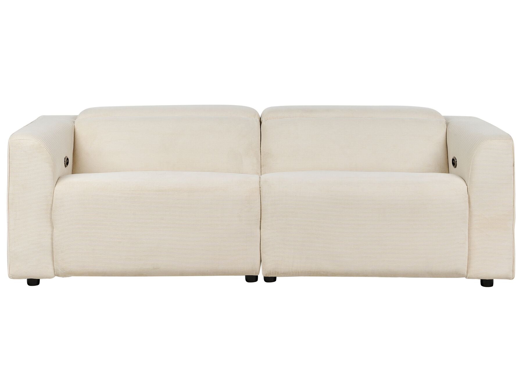 2 Seater Corduroy Electric Recliner Sofa with USB Port Beige ULVEN
