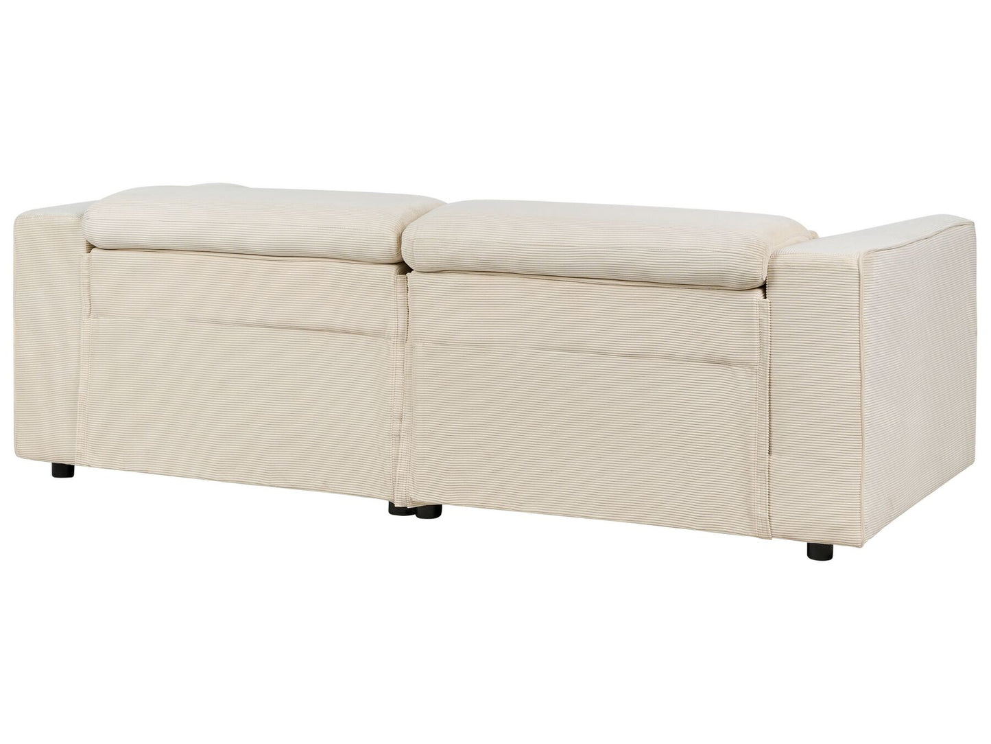 2 Seater Corduroy Electric Recliner Sofa with USB Port Beige ULVEN