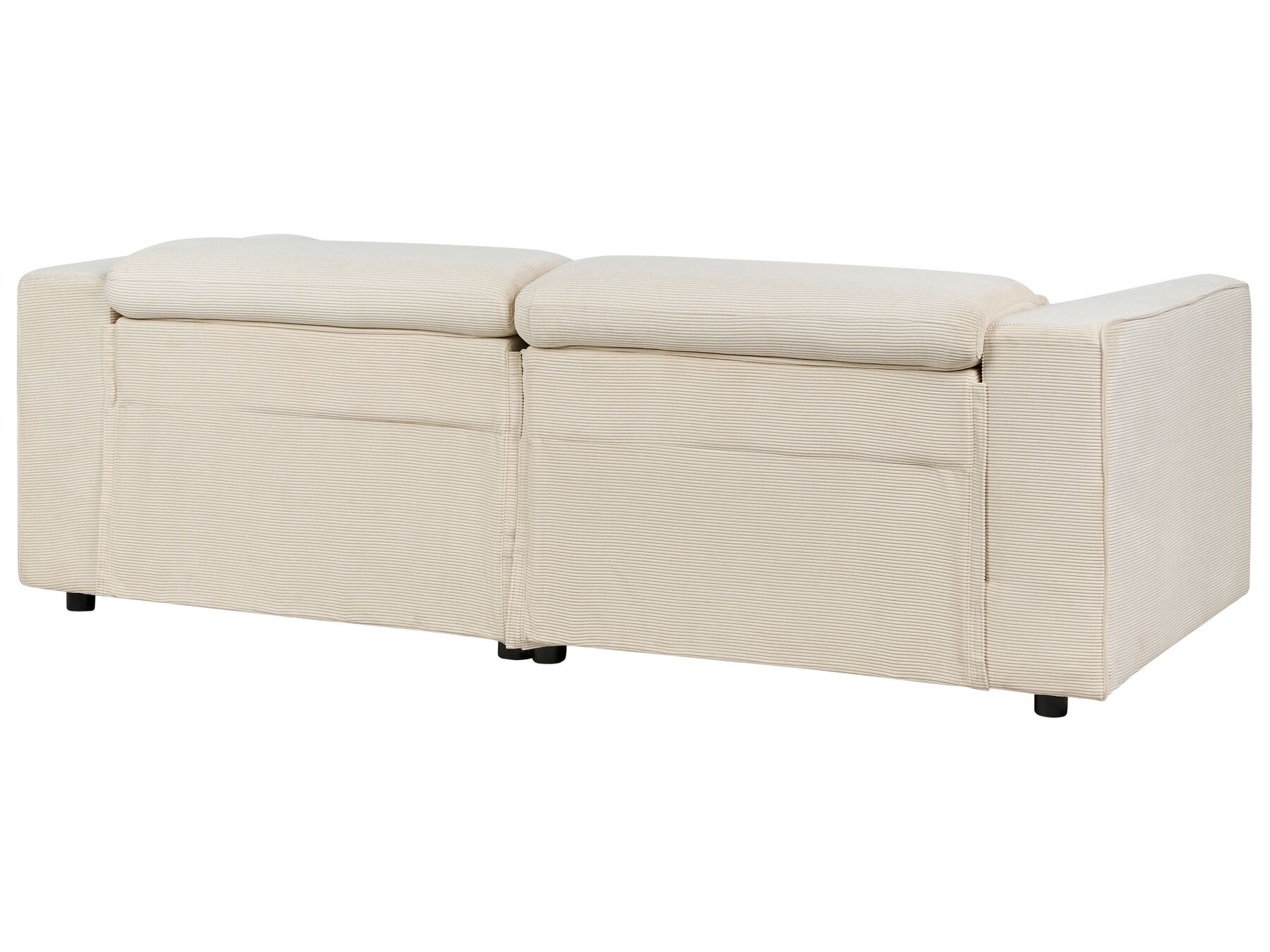 2 Seater Corduroy Electric Recliner Sofa with USB Port Beige ULVEN
