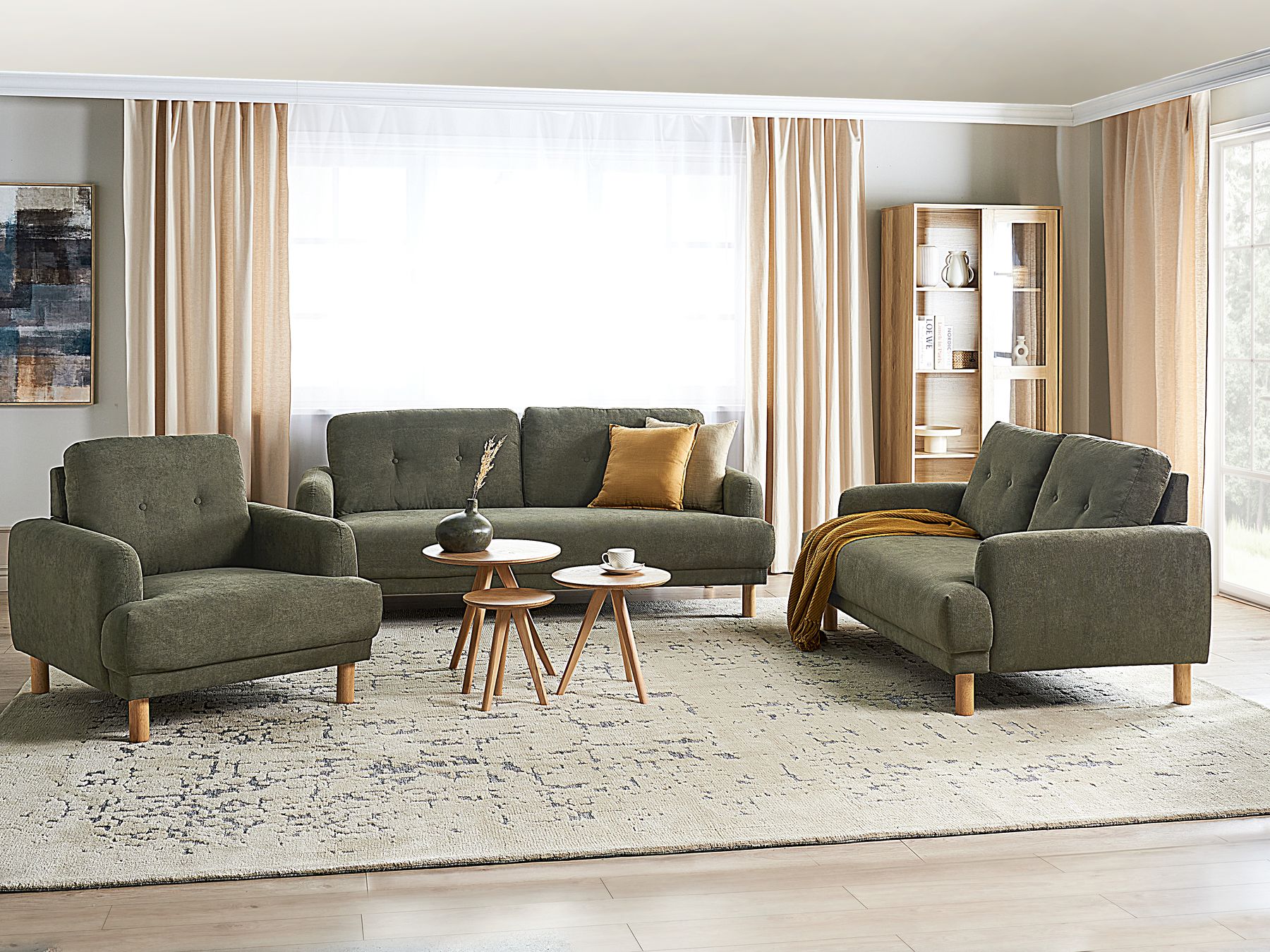 2 Seater Corduroy Sofa Dark Green TUVE
