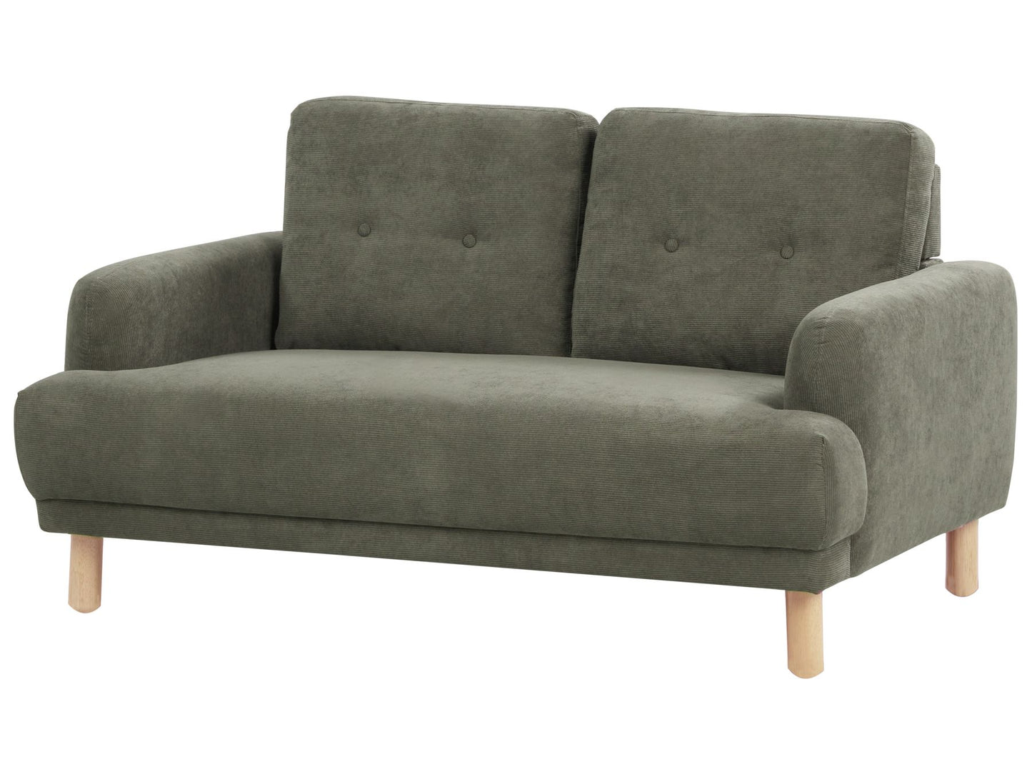 2 Seater Corduroy Sofa Dark Green TUVE