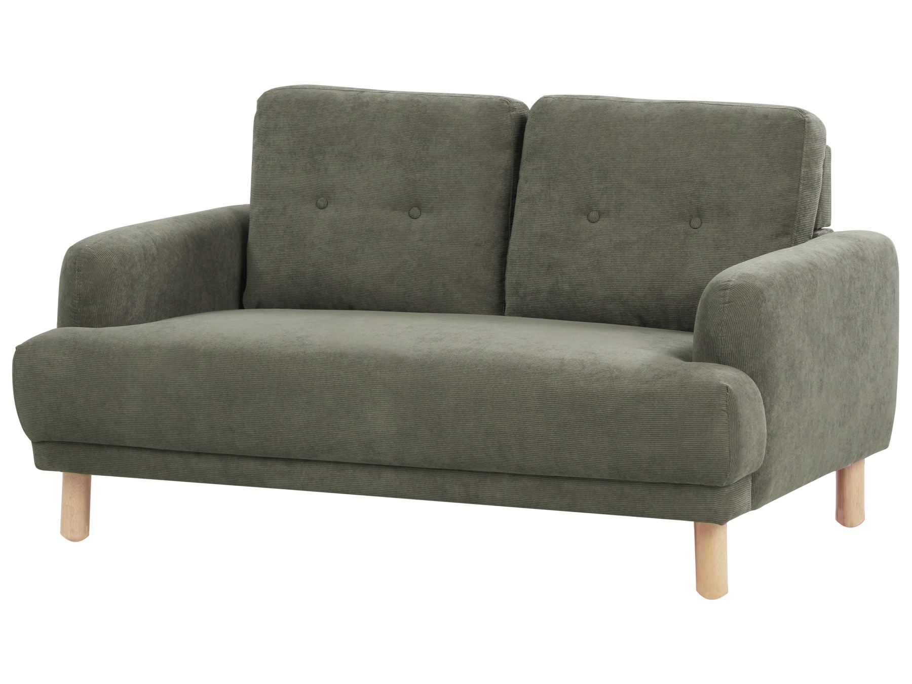 2 Seater Corduroy Sofa Dark Green TUVE