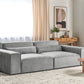 2 Seater Modular Fabric Sofa Grey HELLNAR