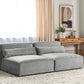 2 Seater Modular Armless Fabric Sofa Grey HELLNAR