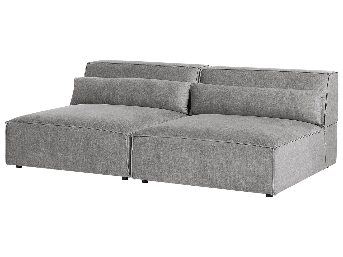 2 Seater Modular Armless Fabric Sofa Grey HELLNAR