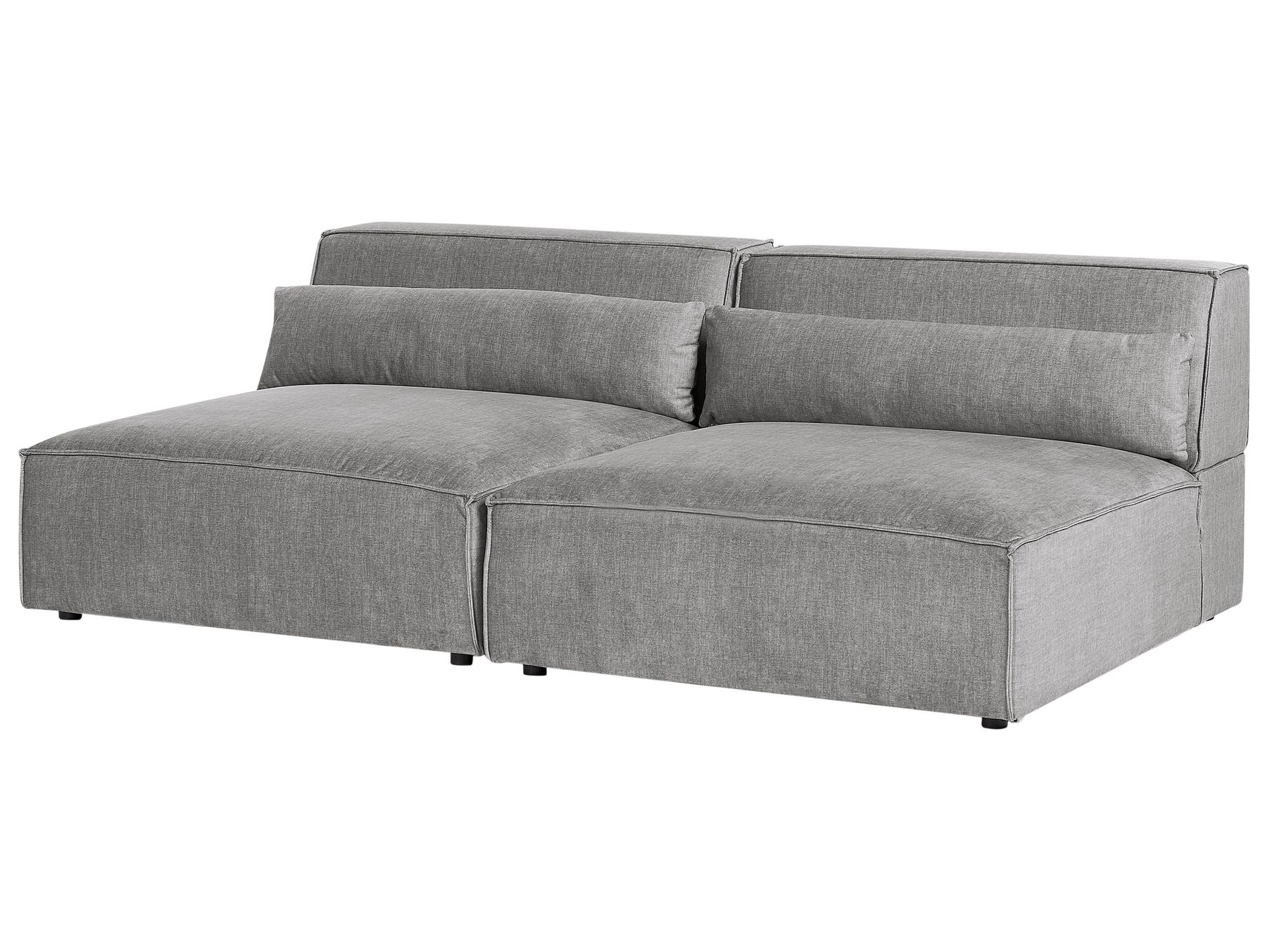2 Seater Modular Armless Fabric Sofa Grey HELLNAR