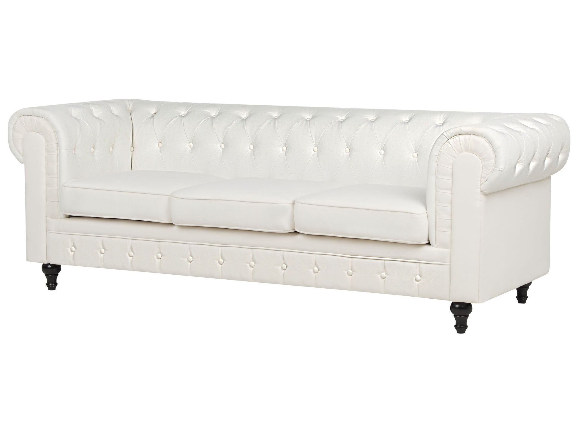 3 Seater Fabric Sofa Off-White CHESTERFIELD