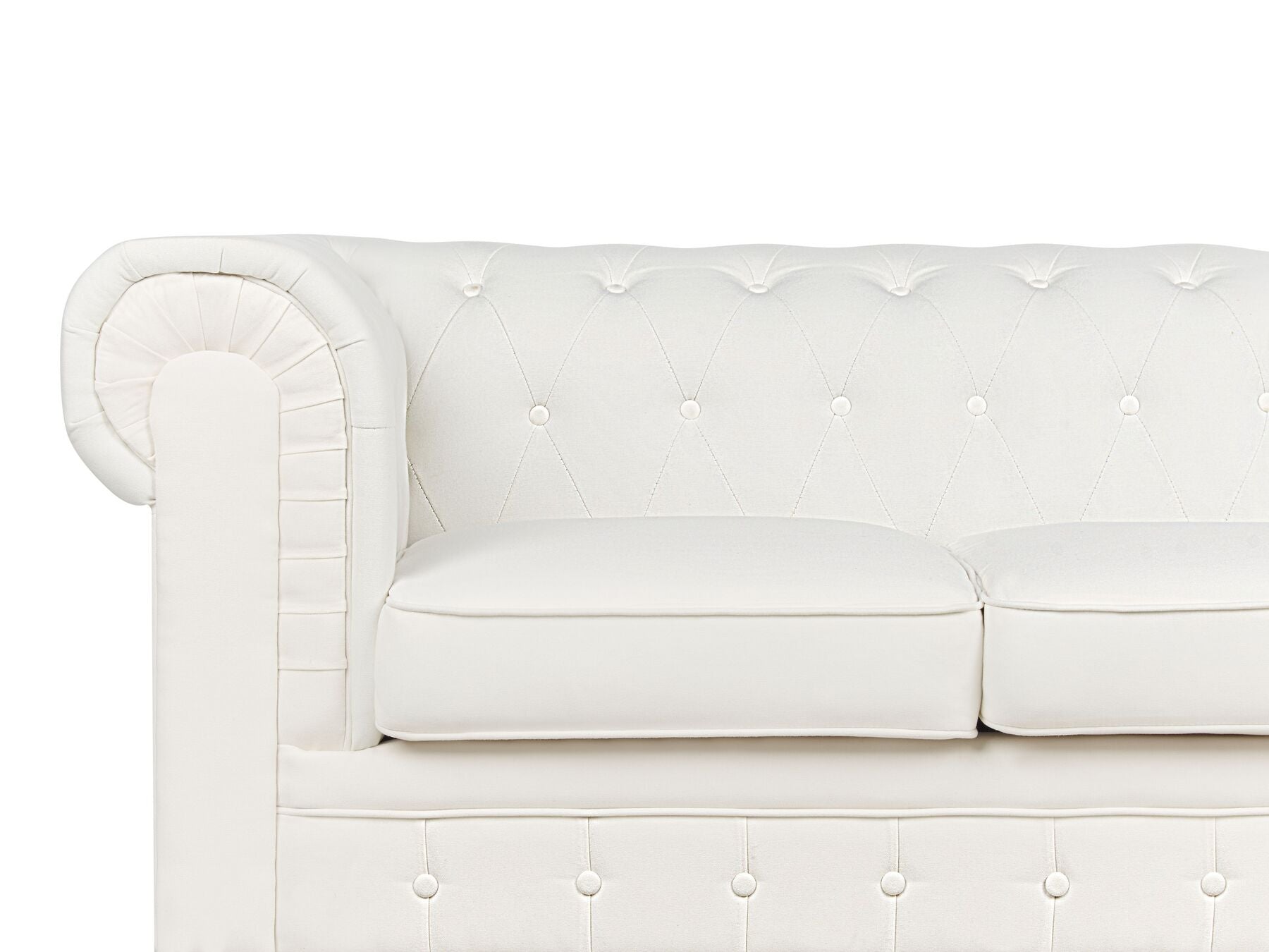 3 Seater Fabric Sofa Off-White CHESTERFIELD