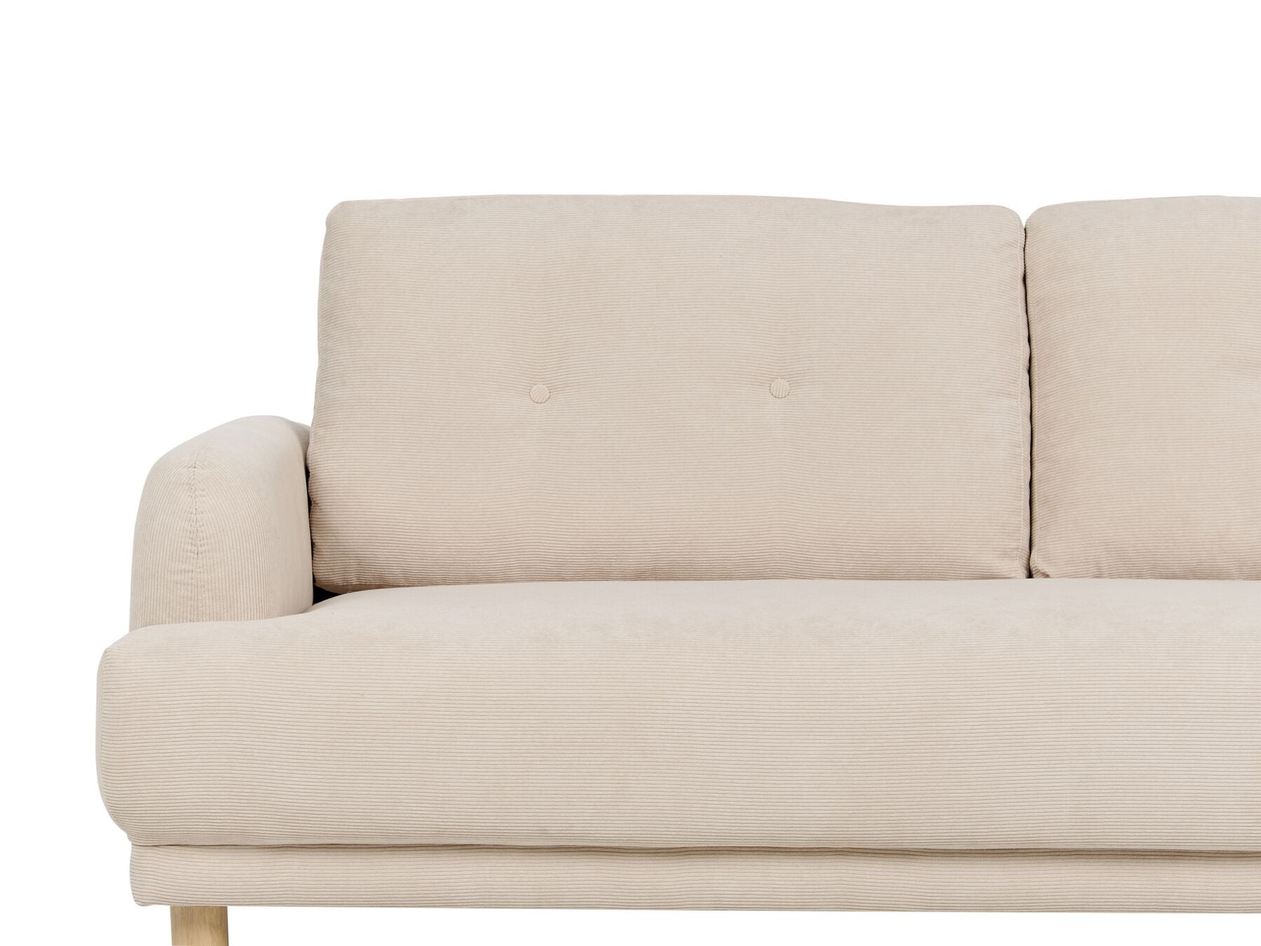 2 Seater Corduroy Sofa Beige TUVE