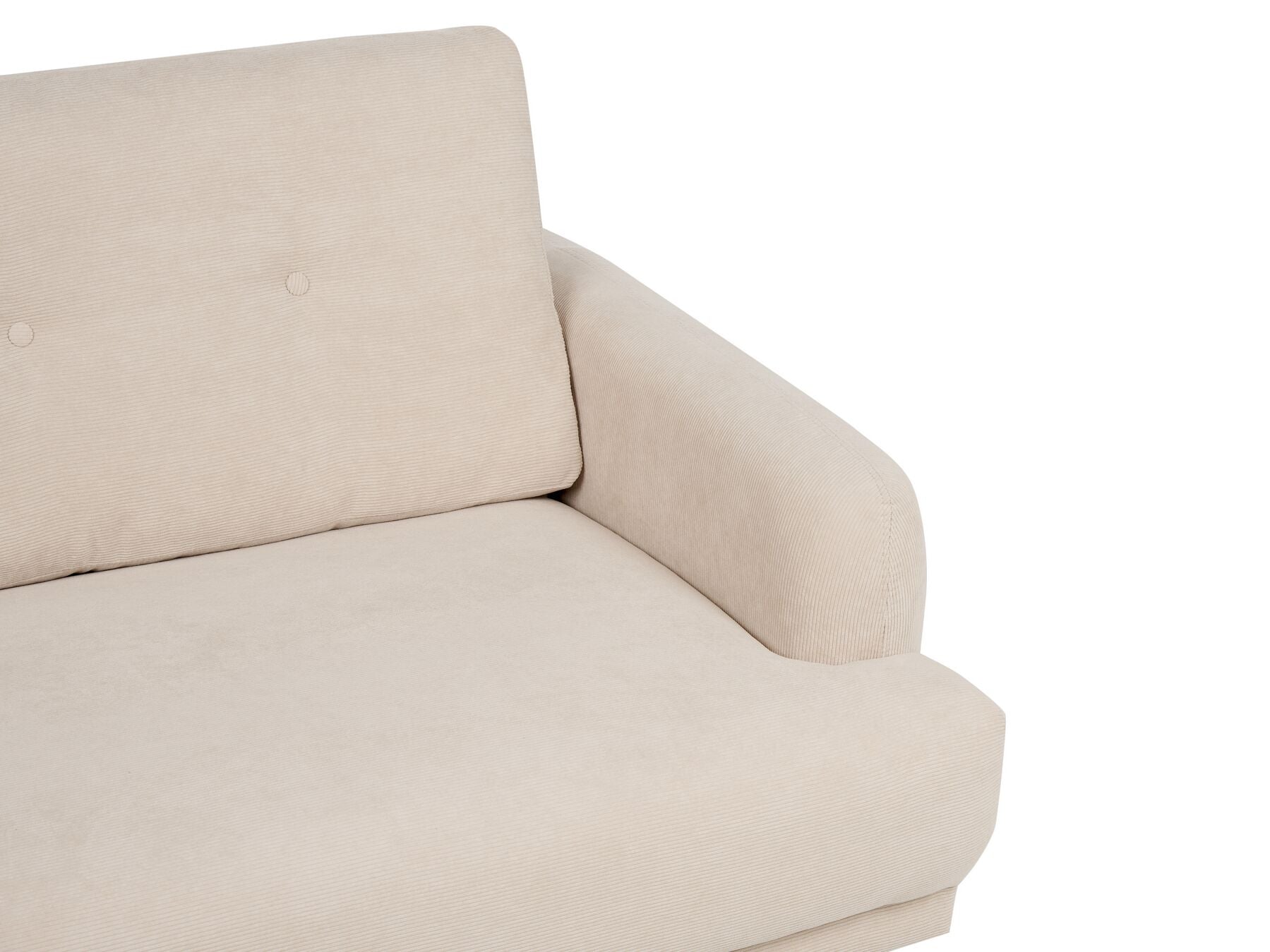 2 Seater Corduroy Sofa Beige TUVE