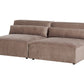 2 Seater Modular Armless Fabric Sofa Brown HELLNAR