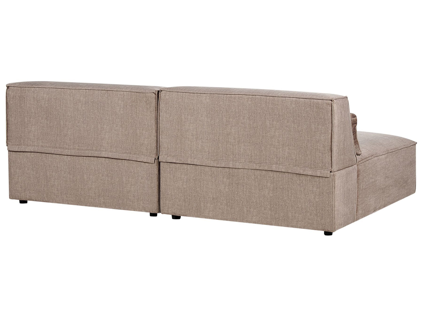2 Seater Modular Armless Fabric Sofa Brown HELLNAR
