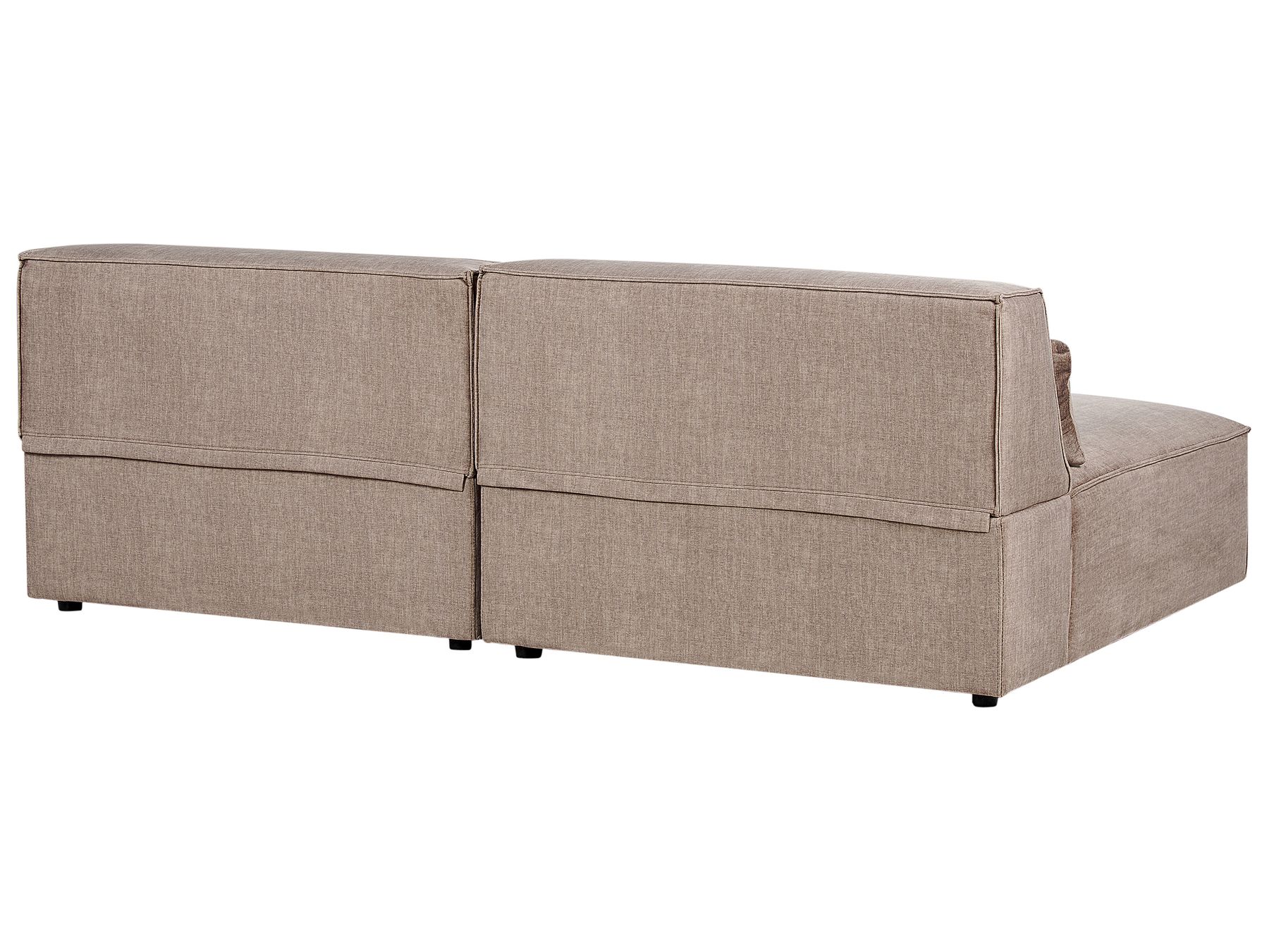 2 Seater Modular Armless Fabric Sofa Brown HELLNAR