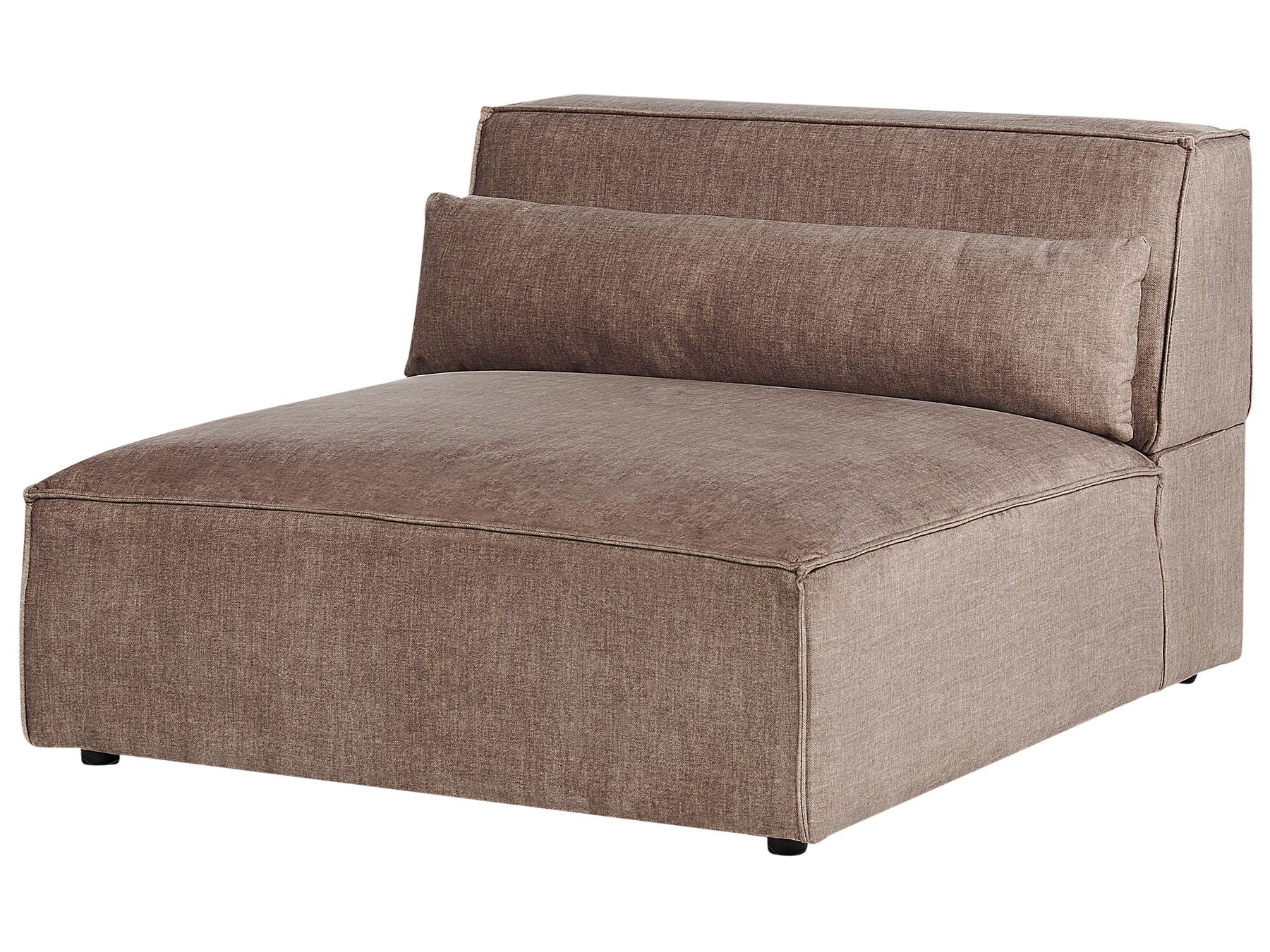 2 Seater Modular Armless Fabric Sofa Brown HELLNAR