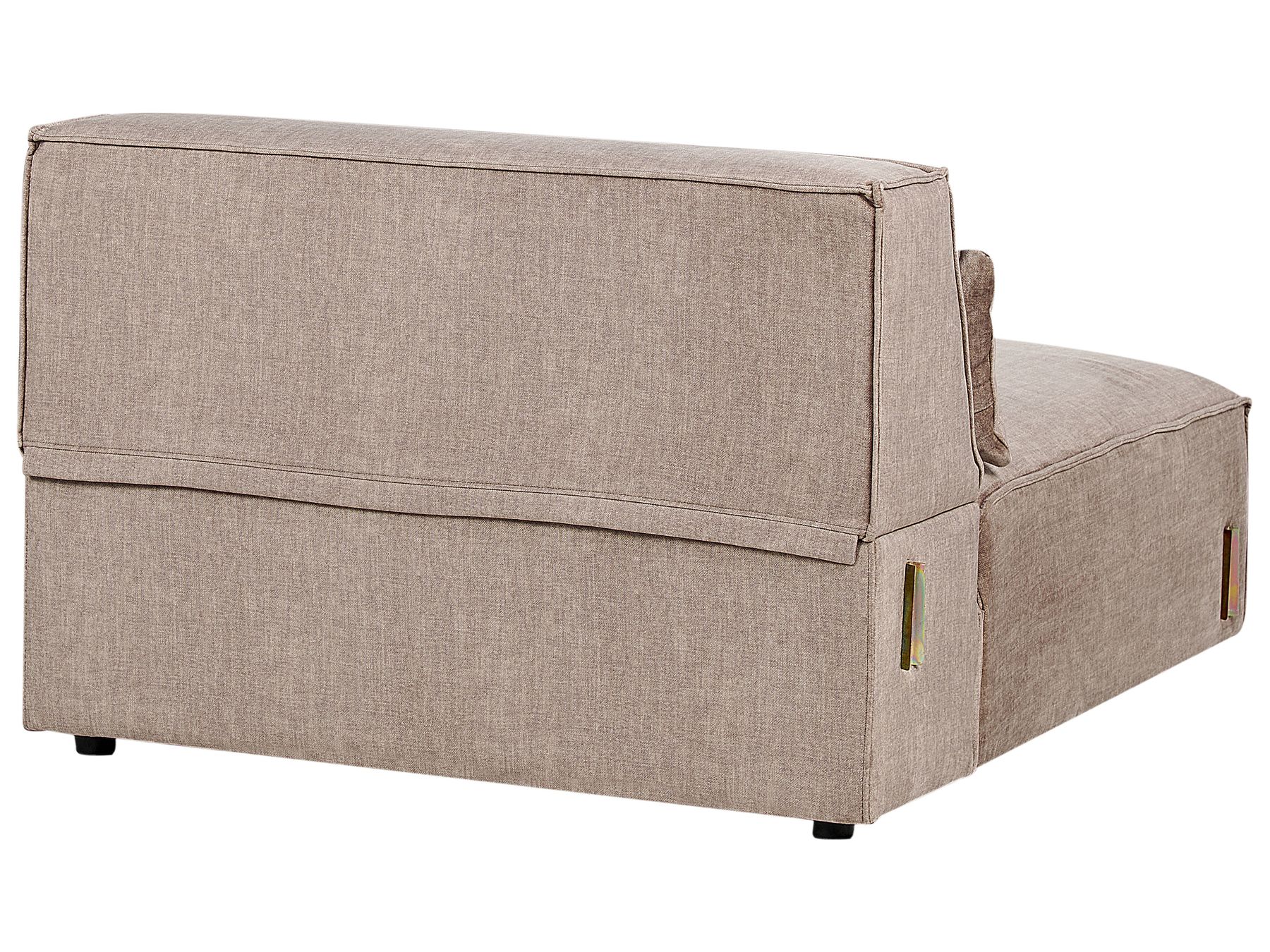 2 Seater Modular Armless Fabric Sofa Brown HELLNAR