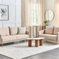 2 Seater Velvet Sofa Beige MAURA