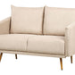 2 Seater Velvet Sofa Beige MAURA