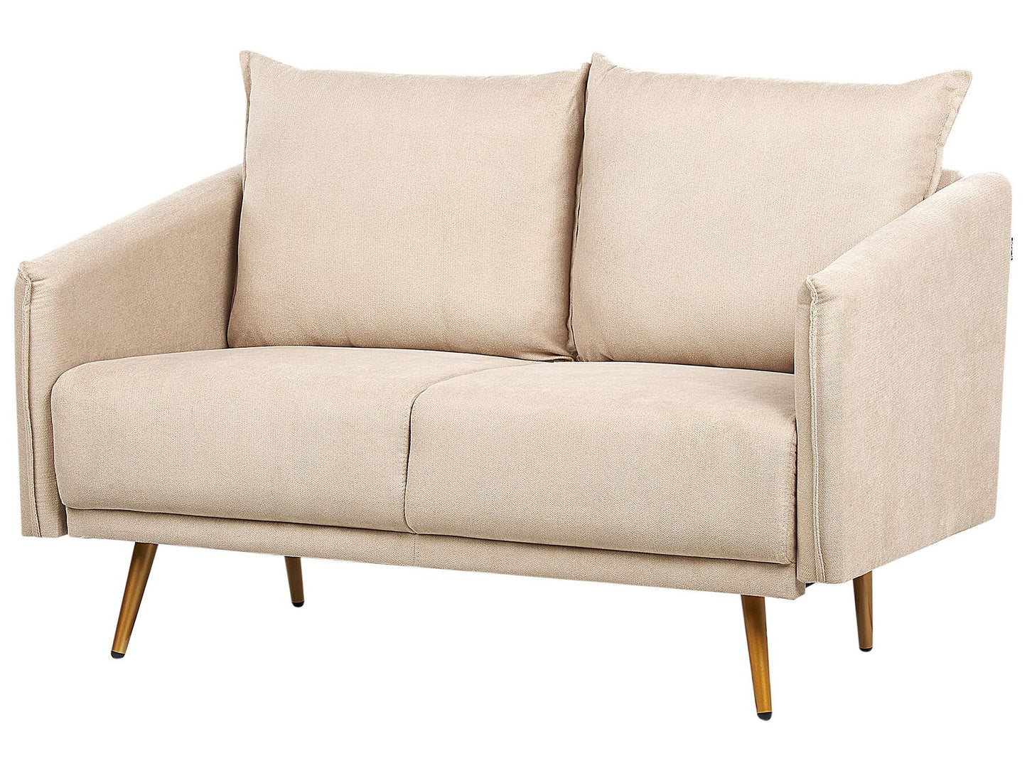 2 Seater Velvet Sofa Beige MAURA
