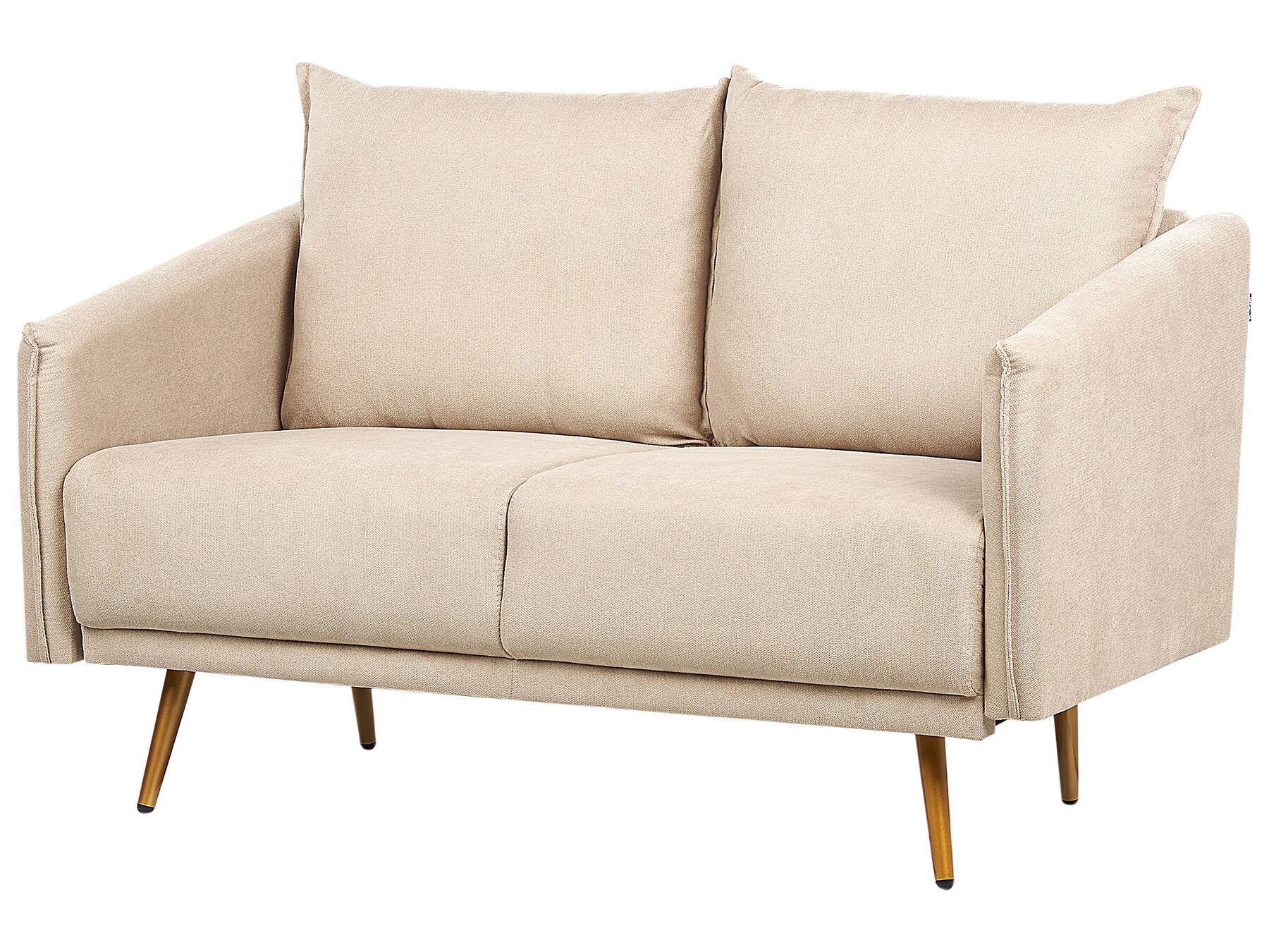 2 Seater Velvet Sofa Beige MAURA