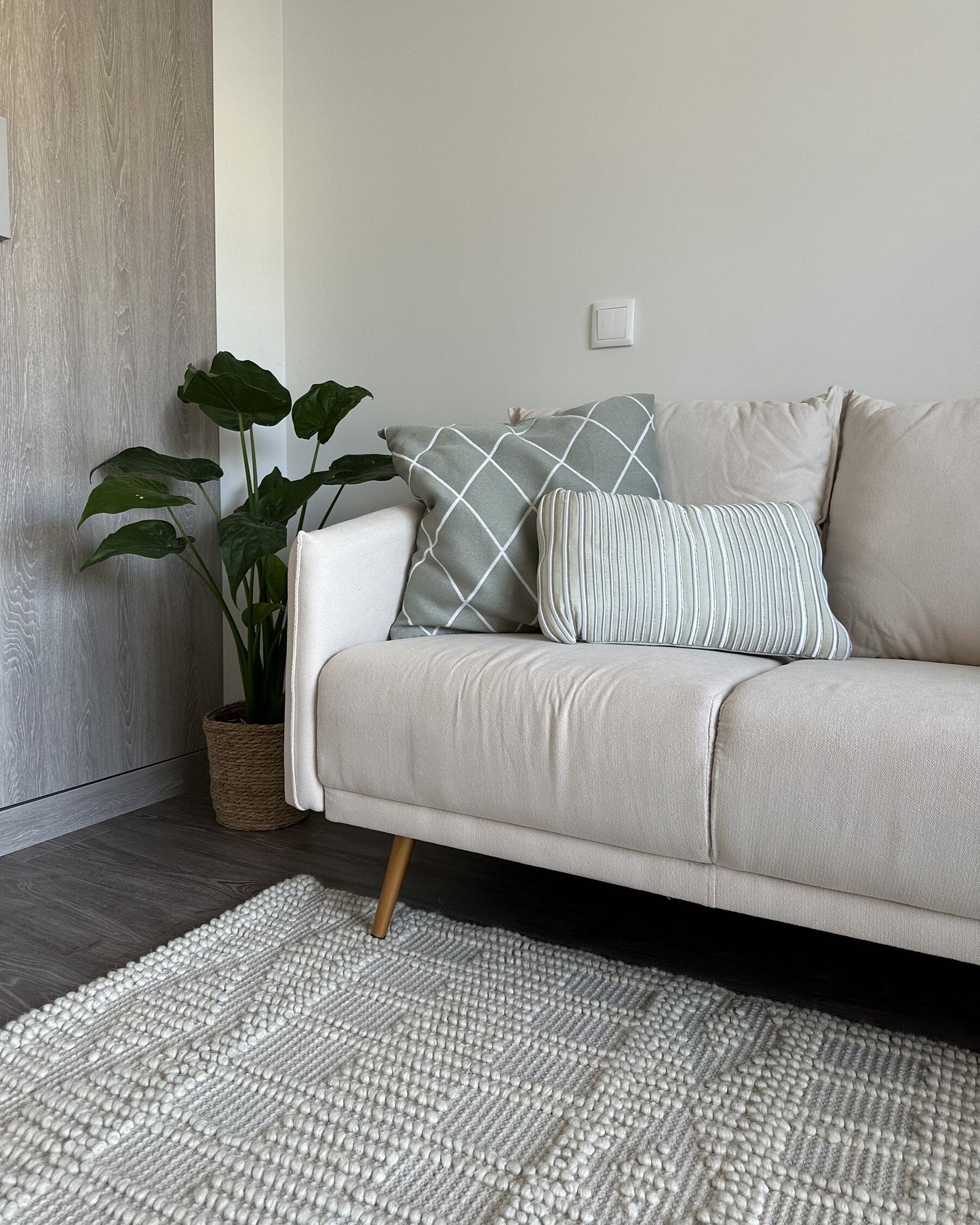 2 Seater Fabric Sofa Beige MAURA